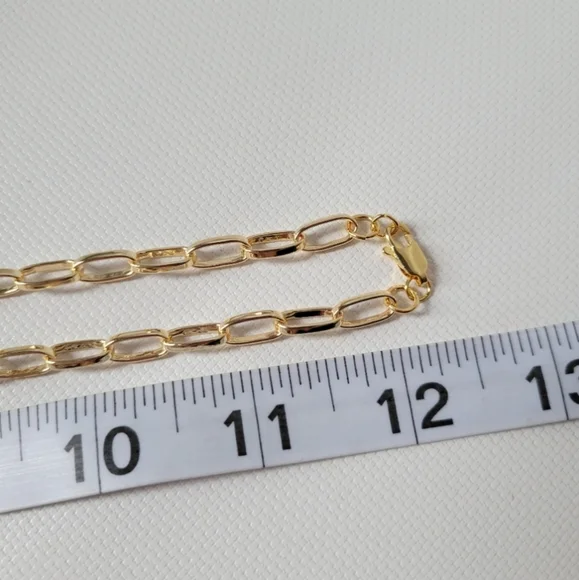 Labradorite Natural Stone Pendant Chunky Copper Chain Necklace - Picture 4 of 7